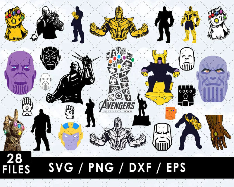 Thanos Clipart Bundle, PNG & SVG Files for Cricut / Silhouette