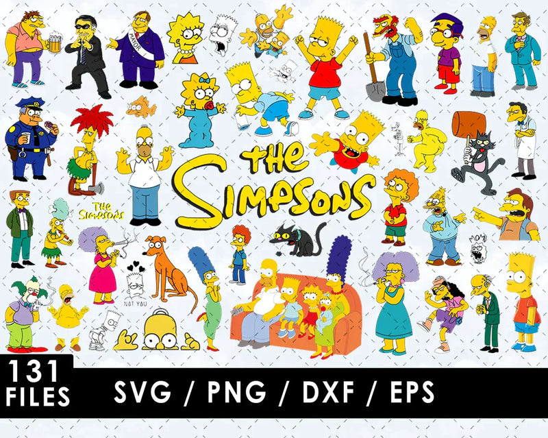 The Simpsons Clipart Bundle, PNG & SVG Files for Cricut / Silhouette