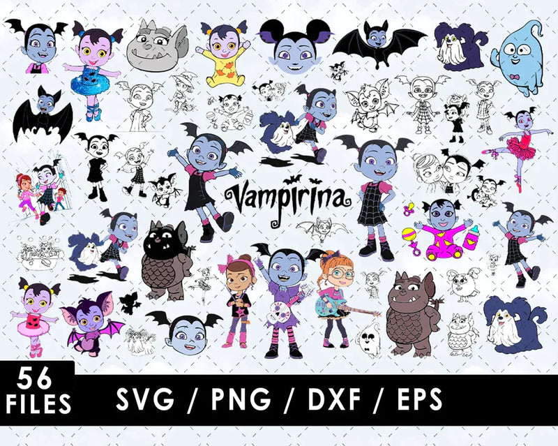 Vampirina Clipart Bundle, Vampirina SVG Cut Files For Cricut, Vampirina Silhouette SVG, Vampirina PNG Transparent