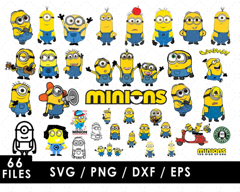 Minions Clipart Bundle, PNG & SVG Cut Files for Cricut & Silhouette