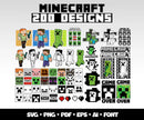 Minecraft Svg Cricut Bundle Gaming Clipart Digital Minecraft Sticker Christmas Gift for Gamers, Popular Gaming Shirt Minecraft Gift Idea