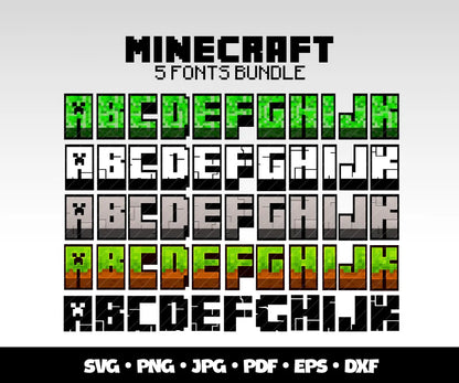 Minecraft SVG Bundle, Minecraft Clipart for Cricut & Silhouette, Minecraft PNG SVG Cut Files - Digital Bundle