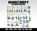 Minecraft SVG Bundle, Minecraft Clipart for Cricut & Silhouette, Minecraft PNG SVG Cut Files - Digital Bundle