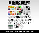 Minecraft SVG Bundle, Minecraft Clipart for Cricut & Silhouette, Minecraft PNG SVG Cut Files - Digital Bundle