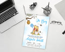 Editable Winnie the Pooh Baby Shower Invitation, Digital Invitation Oh Boy, Blue Winnie The Pooh Invitation, Pooh Printable Template