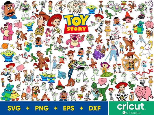 Toy Story SVG Bundle, Font Alphabet SVG, Woody Svg Files for Cricut, Toy Story Clipart Png, Buzz Lightyear Svg, Silhouette Cut Files