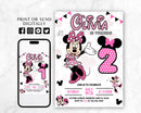Minnie Mouse Birthday Invite, Girls Birthday Invite, Oh Twodles, Digital Download, Minnie Invite, Editable Pink Minnie Mouse Invitation