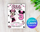 Minnie Mouse Birthday Invite, Girls Birthday Invite, Oh Twodles, Digital Download, Minnie Invite, Editable Pink Minnie Mouse Invitation