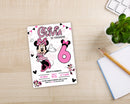 Minnie Mouse Birthday Invite, Girls Birthday Invite, Oh Twodles, Digital Download, Minnie Invite, Editable Pink Minnie Mouse Invitation