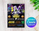 Editable Fort Game Birthday Invitation | Fort Night Birthday Party Template | Video Game Birthday Invite | Fort Gaming Birthday Evite