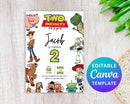 Toy Story Birthday Invitation Template, Two Infinity and Beyond, Toy Story Invitation, Toy Story Editable Evite, Toy Kids Birthday Paty