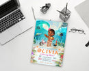 Baby Moana Birthday Invitation, Editable Digital Hawaiian Moana Birthday Invite, Kids Theme Party Invitation, Digital Baby Moana Template