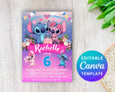 Stitch Editable Birthday Invitation Template, Printable Birthday Invitations, Digital Kids Party Invite, Digital Bday Card Invite, Stitch