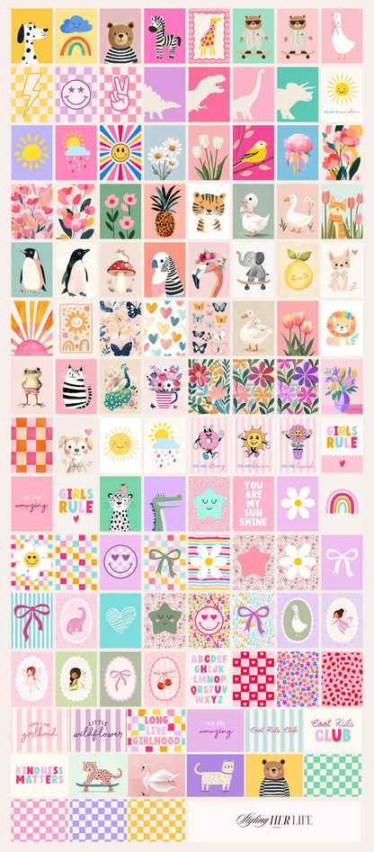 110 Girls Room Prints | Wall Art Set | Nursery Wall Art | Playroom Decor | Kids Room Art | Quirky Art | Eclectic Wall Art | DIGITAL DOWNLOAD