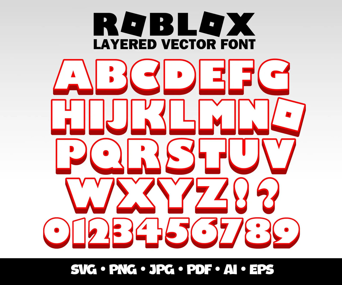 Roblox Font SVG Bundle, Roblox Letters Png, Roblox Alphabet Layered Svg, Gaming Alphabet Letters Numbers Set