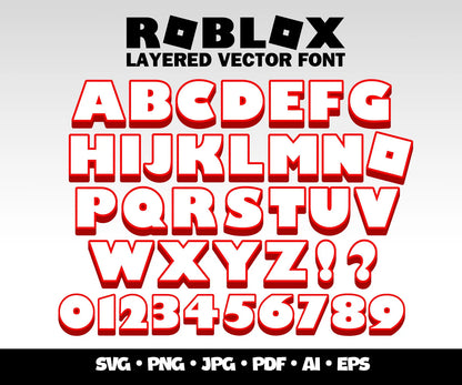 Roblox Font SVG Bundle, Roblox Letters Png, Roblox Alphabet Layered Svg, Gaming Alphabet Letters Numbers Set