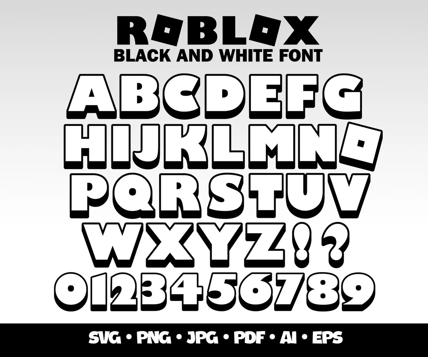 Roblox Font SVG Bundle, Roblox Letters Png, Roblox Alphabet Layered Svg, Gaming Alphabet Letters Numbers Set