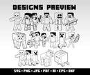 Minecraft SVG Bundle, Minecraft Clipart for Cricut & Silhouette, Minecraft PNG SVG Cut Files - Digital Bundle