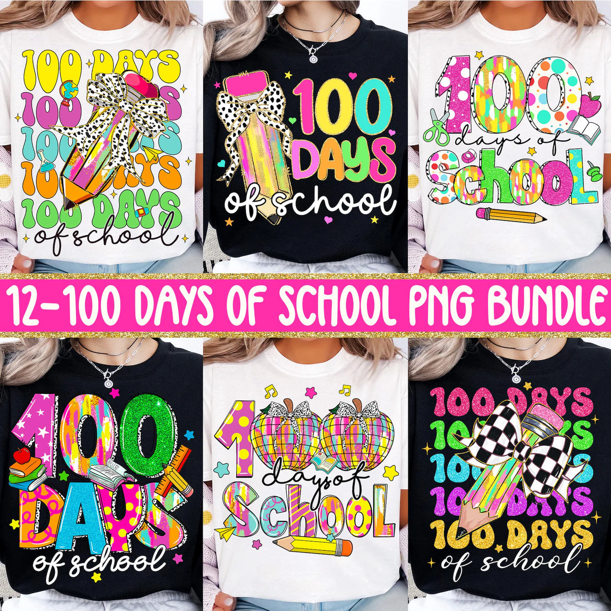 100 day of school bundle png, 100 day of school png, brushstroke 100 days of school png, Teacher 100 days, 100 days of school teacher png
