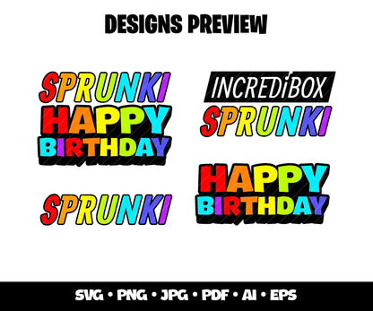 Incredibox Sprunki SVG Bundle, Sprunki Gaming Clipart Layered Svg, Gamer Birthday Svg, Incredibox Sprunki Png Svg Characters