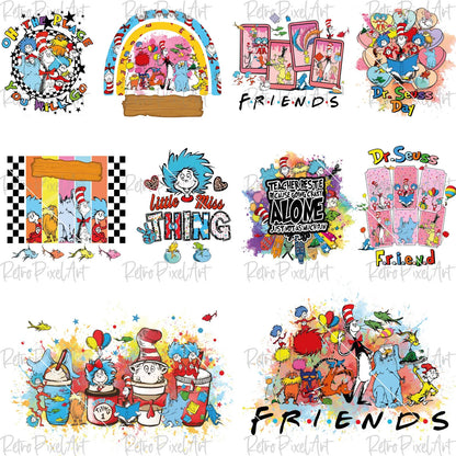 Dr Seuss Png Bundle, Read Across America Png, Cat In The Hat Png Designs, Thing 1 Thing 2 Clipart