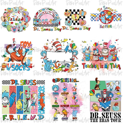 Dr Seuss Png Bundle, Read Across America Png, Cat In The Hat Png Designs, Thing 1 Thing 2 Clipart