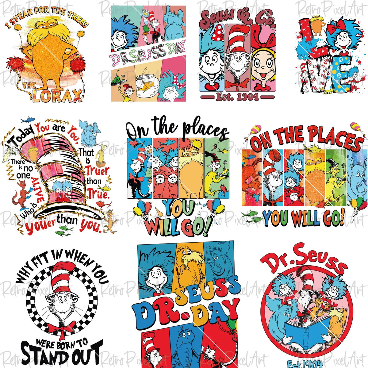 Dr Seuss Png Bundle, Read Across America Png, Cat In The Hat Png Designs, Thing 1 Thing 2 Clipart