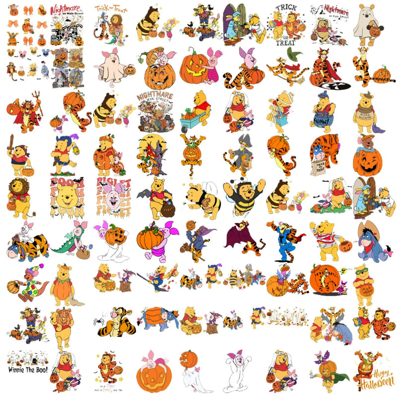 Winnie the Pooh Halloween SVG Bundle, Pooh and Friends Halloween SVG Cut Files For Cricut / Silhouette, Png Clipart Files