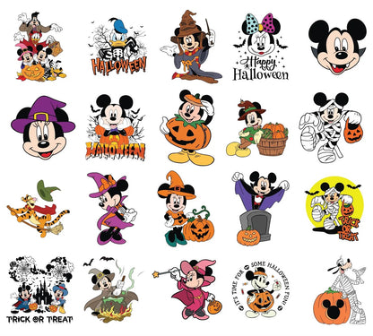 Disney Halloween SVG & PNG Bundle, Mickey and Friends Halloween SVG Files For Cricut / Silhouette, Trick or Treat Cliparts Png Designs