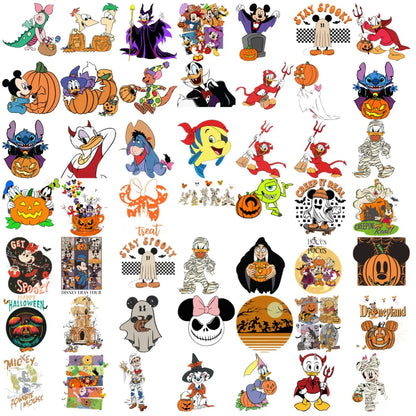 Disney Halloween SVG & PNG Bundle, Mickey and Friends Halloween SVG Files For Cricut / Silhouette, Trick or Treat Cliparts Png Designs