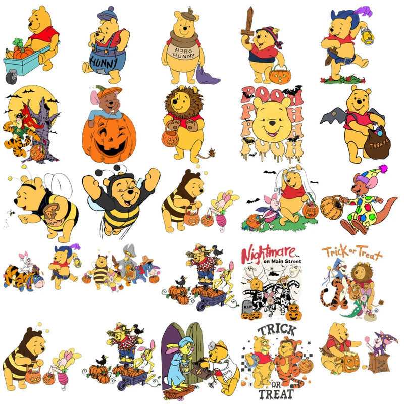 Winnie the Pooh Halloween SVG Bundle, Pooh and Friends Halloween SVG Cut Files For Cricut / Silhouette, Png Clipart Files