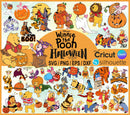 Winnie the Pooh Halloween SVG Bundle, Pooh and Friends Halloween SVG Cut Files For Cricut / Silhouette, Png Clipart Files