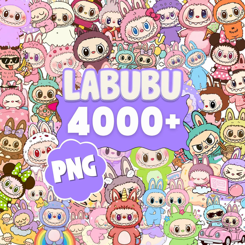 4000+ Labubu PNG & SVG Clipart Mega Bundle – Kawaii Cartoon Graphics for Cricut, Sublimation, Stickers, Shirts | Mugs – Instant Download