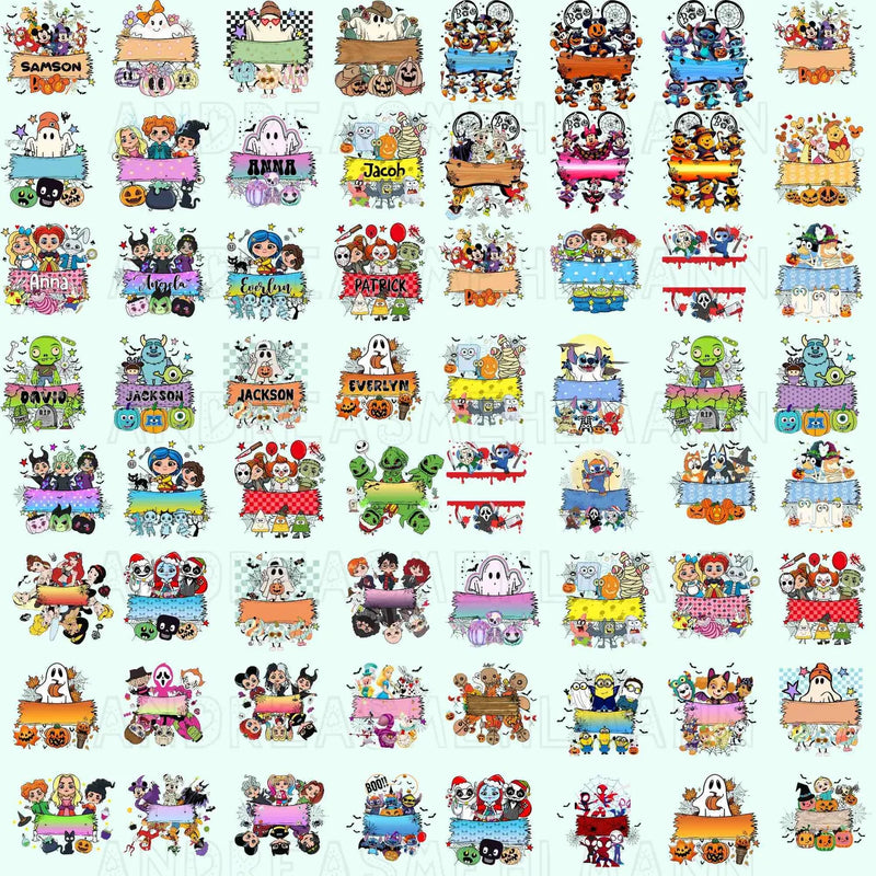 45+ Custom Halloween Cartoon Png Bundle, Halloween Trick Or Treat Bag Png, Personalized Boy Girl Png, Custom Kid Name Png ,Halloween 2025 Png