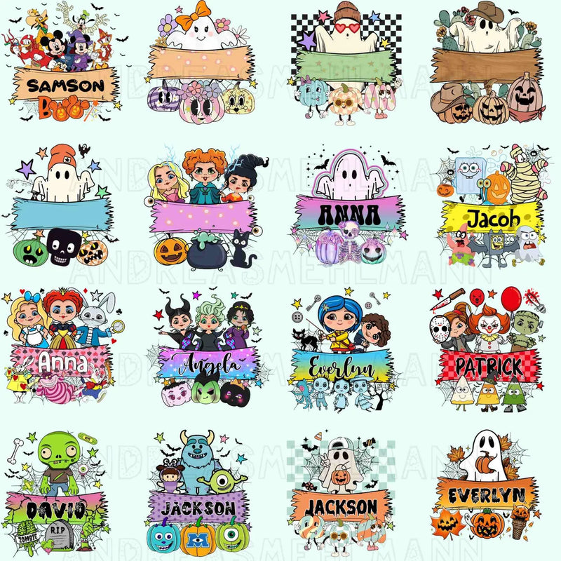45+ Custom Halloween Cartoon Png Bundle, Halloween Trick Or Treat Bag Png, Personalized Boy Girl Png, Custom Kid Name Png ,Halloween 2025 Png