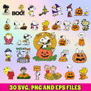 Snoopy Halloween SVG & PNG Bundle, Charlie Brown Halloween Svg Cut Files for Cricut / Silhouette, Peanuts Great Pumpkin Clipart