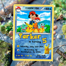 Editable Pokemon Card Invitation, Pokemon Birthday Invitation, Pikachu Birthday Party Invitation, Printable Pokemon Invitation Template
