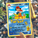 Editable Pokemon Card Invitation, Pokemon Birthday Invitation, Pikachu Birthday Party Invitation, Printable Pokemon Invitation Template