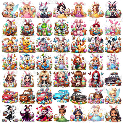 120+ Cartoon Easter Character Png Bundle, Happy Easter Day Png, Superhero Easter Eggs Png, Cartoon Princess Png, Character Easter Egg Png