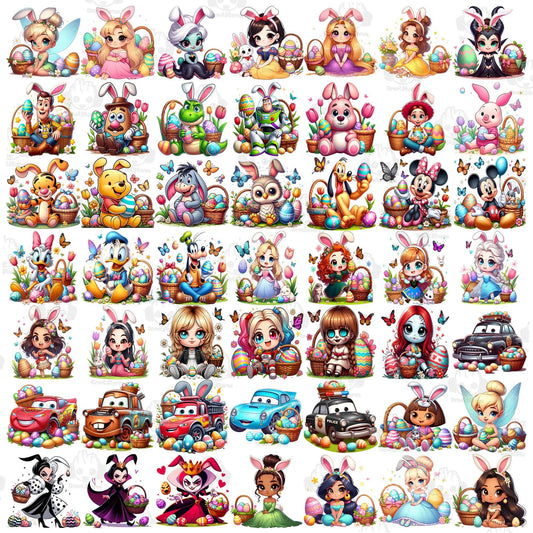 120+ Cartoon Easter Character Png Bundle, Happy Easter Day Png, Superhero Easter Eggs Png, Cartoon Princess Png, Character Easter Egg Png