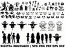 Halloween SVG & PNG Bundle, Halloween Character Svg Cut Files for Cricut / Silhouette, Halloween Pumpkin Clipart