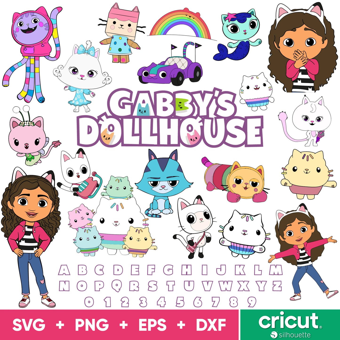 Gabbys Dollhouse Svg Bundle Gabbys Dollhouse Font Gabbys Dollhouse Svg Birthday Cricut Silhouette Vector Cut Files Clipart Digital Bundle