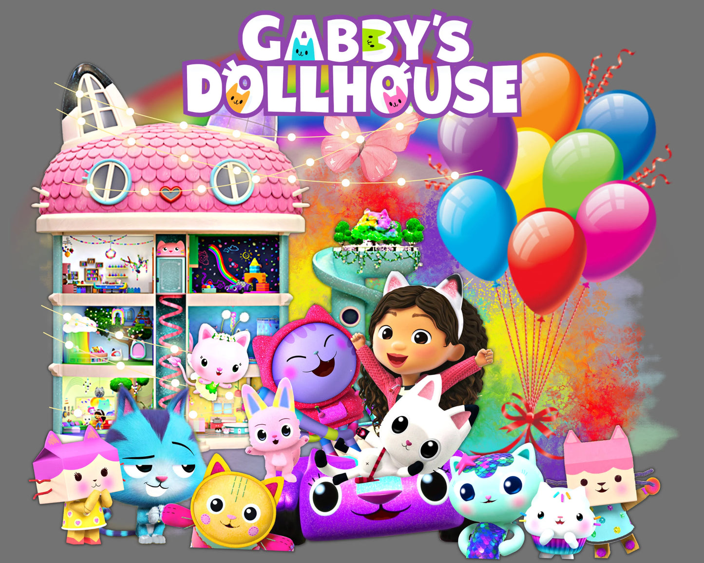 Gabbys Dollhouse Clipart Bundle Gabbys Dollhouse Svg For Cricut Gabbys Dollhouse Font Birthday Cut Files PNG Digital Bundle