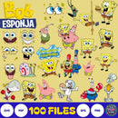 Spongebob Squarepants SVG Bundle, Spongebob Clipart Spongebob Birthday Banner SVG for Cricut, Silhouette Cut Files Digital Bundle