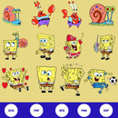 Spongebob Squarepants SVG Bundle, Spongebob Clipart Spongebob Birthday Banner SVG for Cricut, Silhouette Cut Files Digital Bundle