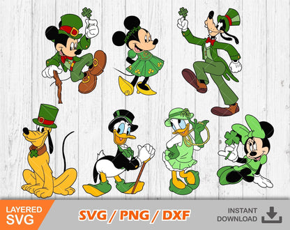 Mickey St Patricks Day Svg, Mickey St. Patrick's Day Clipart Set