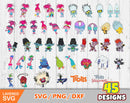 Trolls Clipart Bundle, Trolls Svg Cut Files For Cricut / Silhouette