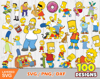Simpsons Clip Art Bundle, Simpsons Svg Cut Files For Cricut / Silhouette