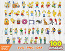 Simpsons Clip Art bundle, Simpsons svg cut files for Cricut / Silhouette, png, dxf, Simpsons png, instant download