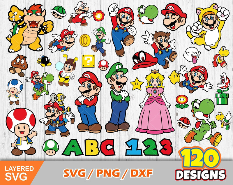 Mario Clipart Bundle, Mario Svg Cut Files For Cricut / Silhouette